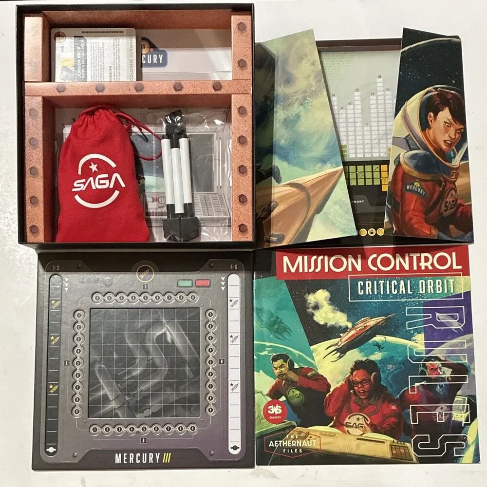 Mission Control Critical Orbit Board Game 3WS Complete Cooperative Space Game